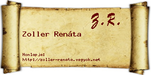 Zoller Renáta névjegykártya